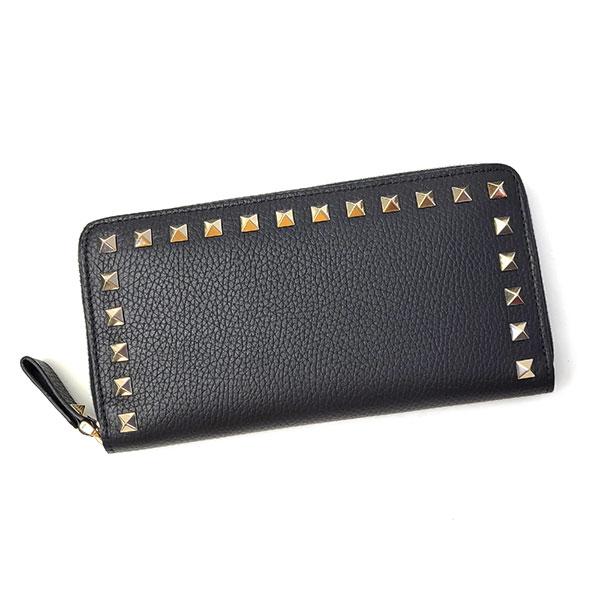 VALENTINO ヴァレンティノ 財布 ロックスタッズ グレインカーフ VALENTINO ヴァレンティノ 財布 ロックスタッズ グレインカーフ