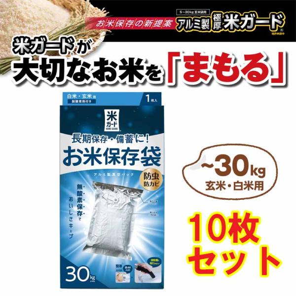 【10袋セット】極厚米ガード 30kg用 備蓄米 米保存袋 玄米保管 米真空袋 真空パック 米防虫袋  環境技研