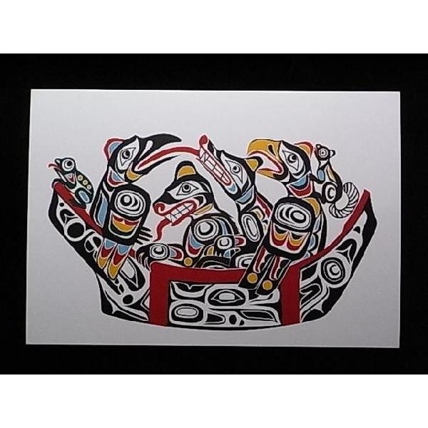 クワキウトル族（Kwakwaka'wakw族）デザインポストカード