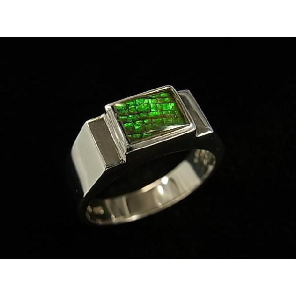 稀少な化石宝石アンモライト・【シルバーリング】Korite社