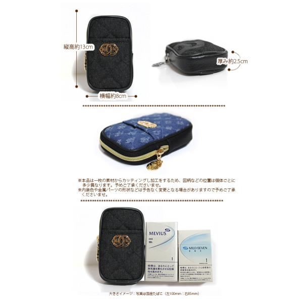 シガレットケース タバコケース タバコ入れ ロング ポーチ アイコスケース ライター収納 00 金ロゴ デニム風 パロディ ポケット付き Buyee Buyee Japanese Proxy Service Buy From Japan Bot Online