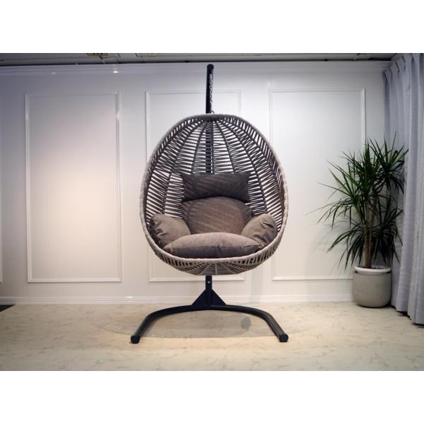BULBUL ブルブル スイングチェア グレー 1人掛け 一人掛け ひとり 大人 椅子 いす イス チェア ブランコチェア ハンギングチェア ハンモック かご ゆりかご たまご たまご型 リビング ダイニング バルコニー 屋外 庭 アウトド...