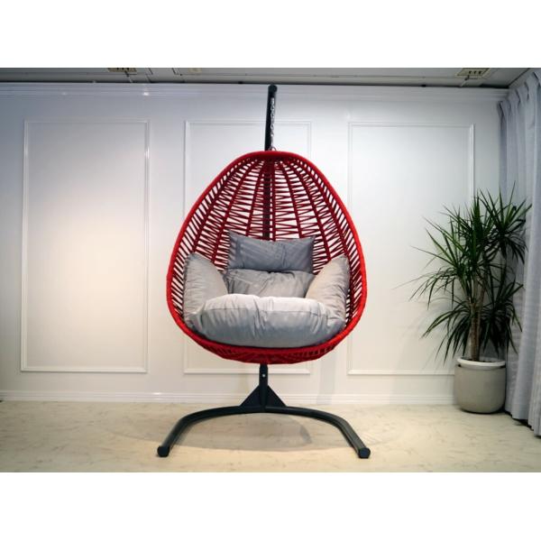 BULBUL ブルブル スイングチェア レッド 1人掛け 一人掛け ひとり 大人 椅子 いす イス チェア ブランコチェア ハンギングチェア ハンモック かご ゆりかご たまご たまご型 リビング ダイニング バルコニー 屋外 庭 アウトド...