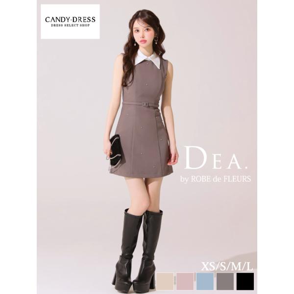 DEA. by ROBE de FLEURS】ストレッチ/ ビジュー/ 襟付き/ ノースリーブ