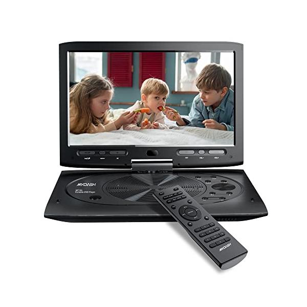 MYDASH ポータブルDVDプレーヤー 12.5インチ 車 子供用 DVDプレーヤー