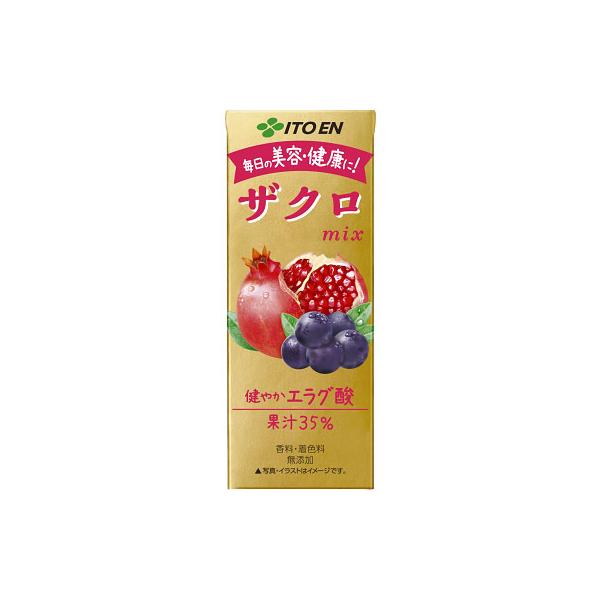 伊藤園 ザクロmix 200ml×24本 紙パック (送料無料) ザクロ ざくろ 柘榴 ジュース ドリンク ポリフェノール ウロリチン エラグ酸 無添加 美容