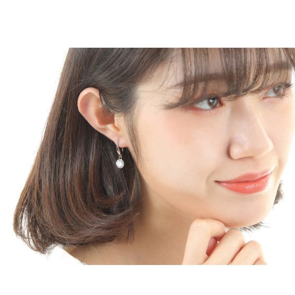 一粒クリスタル フックピアス シンプル デザイン おしゃれ
