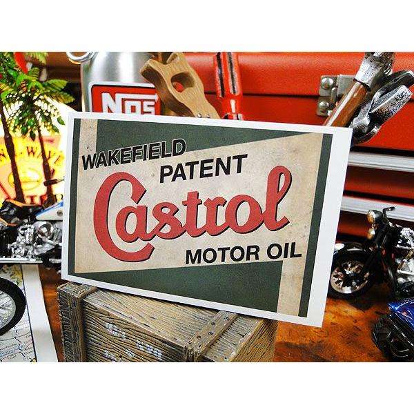 ノスタルジック ガレージステッカー （カストロール/グリーン