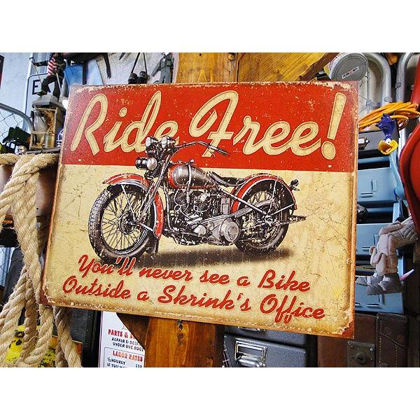バイク型プレート(雑貨、ハーレータイプ、アメリカ) Harley Davidson ハーレーダビッドソン サインプレート