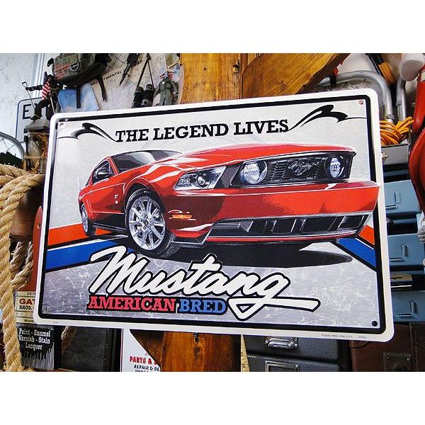 フォード マスタング ブリキ看板 （THE LEGEND LIVES） アメリカン雑貨