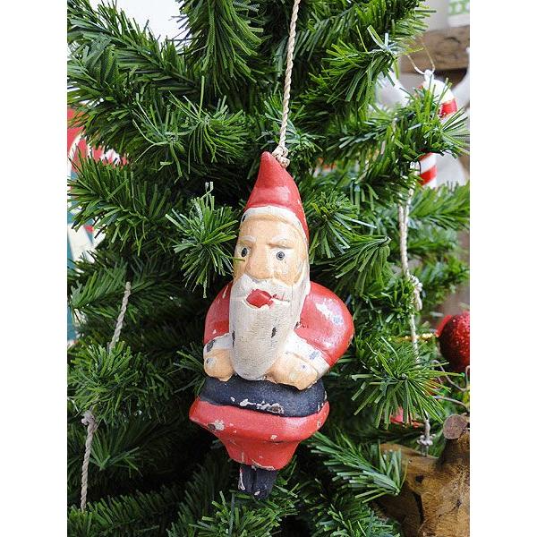 木彫り アンティーク クリスマスデコレーション （サンタクロース