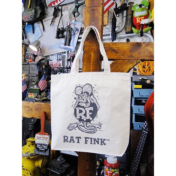 RAT FINK（ラットフィンク） トートバッグ （ホワイト） アメリカン 