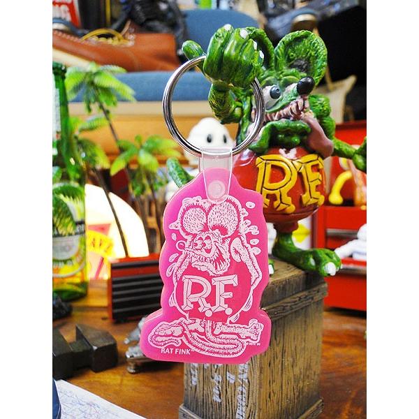 RAT FINK ラットフィンク ラバーキーホルダー （ピンク） アメリカ雑貨  