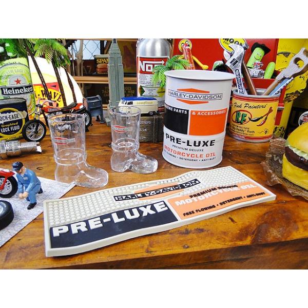 ハーレーダビッドソン　オイル缶ショットグラス＆バーマット　ギフトセット　（オイル缶型ケース入り）　■ アメリカ雑貨 アメリカン雑貨