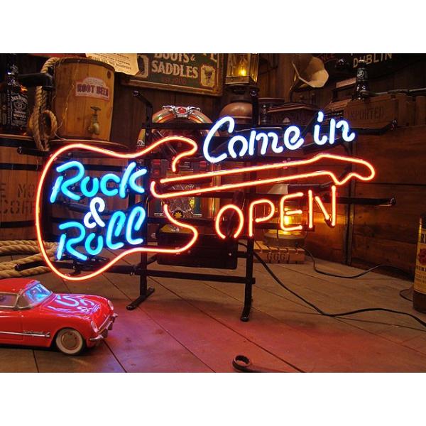 ネオン　時計　ロックンロール　ディスプレイ ネオン 時計 ロックンロール ディスプレイ