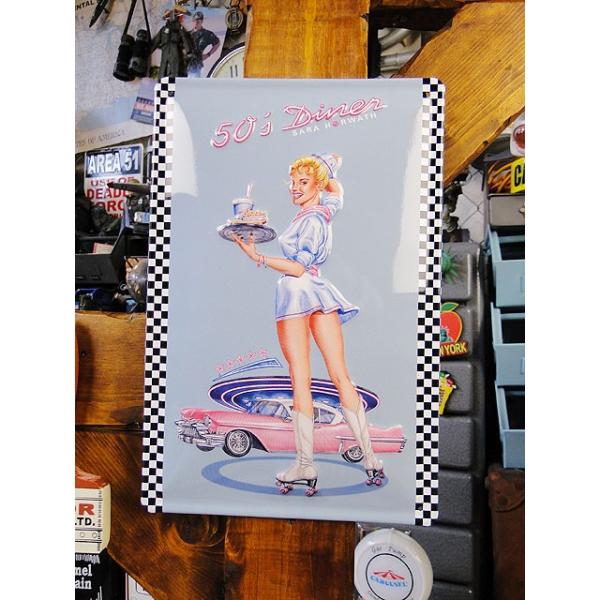 世界の名車＆クラシックカー 3Dメタルサイン （50'Sダイナー） アメリカン雑貨 アメリカ雑貨