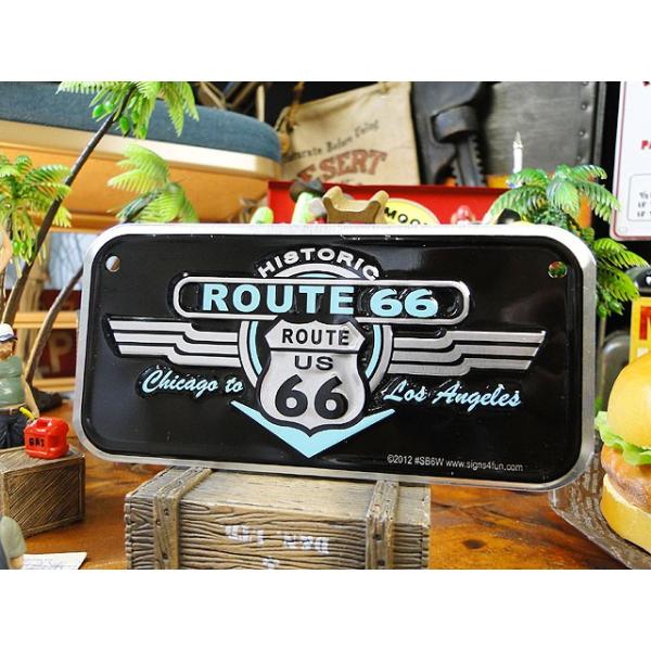 伝説のハイウェイ、ルート66のプレートのちょっと小さいバージョン、バイカープレートです。これねー自転車のカゴに付けるとメチャカッコイイの！取り付けはね、100均やホームセンターで結束バンドを買ってきて、それで固定すると丈夫で簡単に留めれるか...