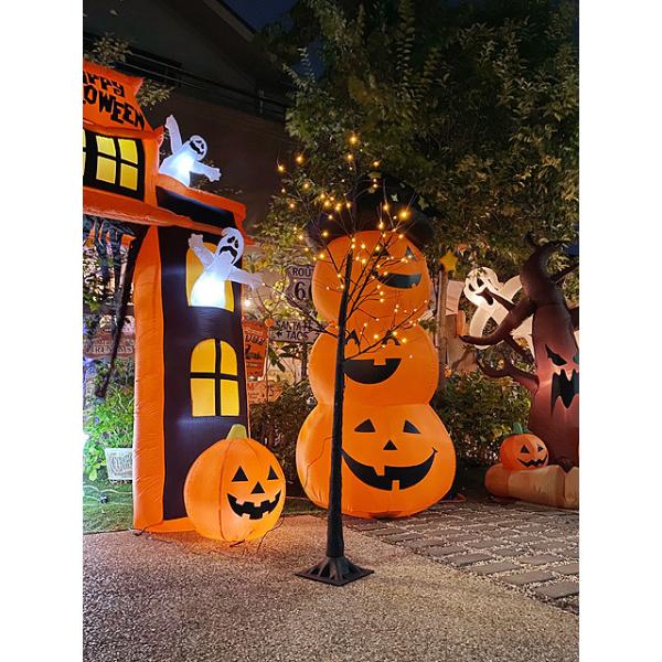 【即納】【在庫あり】LEDブラックツリー180cm Lサイズ LED96球仕様 ■ パーティー 飾り アメリカ雑貨 ハロウィン