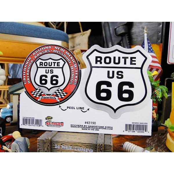 ルート66 ステッカー ルート66 ステッカー Lサイズ （シールド＆ラウンド） アメリカン雑貨