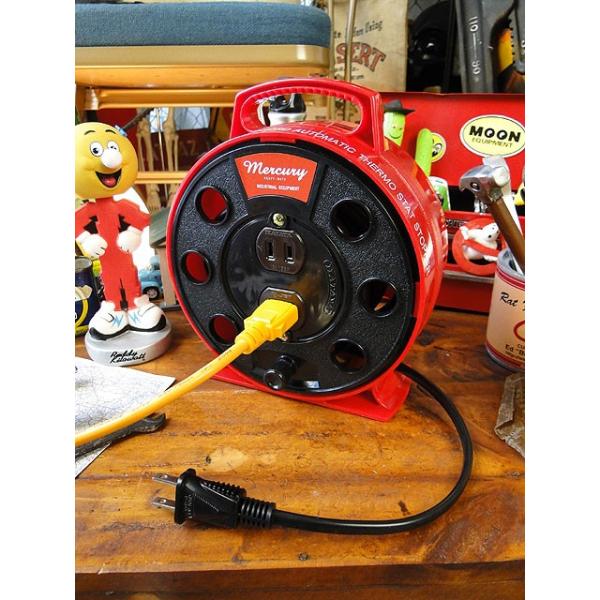 マーキュリー ポータブル延長コードリーラー 5m レッド アメリカン