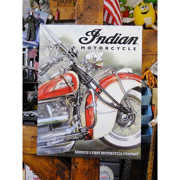 ☆インディアンモーターサイクル☆ブリキ看板☆ ホンダ（HONDA） インディアン・モーターサイクル チーフ ブリキ看板