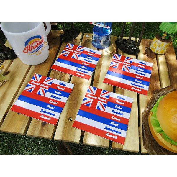 ハワイ州旗 ラバーコースター 4枚セット アメリカン雑貨 アメリカ雑貨