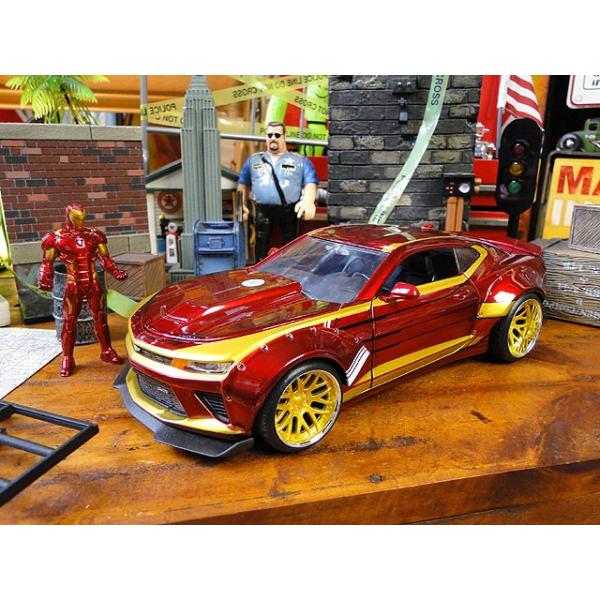 Jada マーベル アベンジャーズ アイアンマン＆2016年シボレー カマロ ダイキャストミニカー 1/24スケール ■ アメリカン雑貨