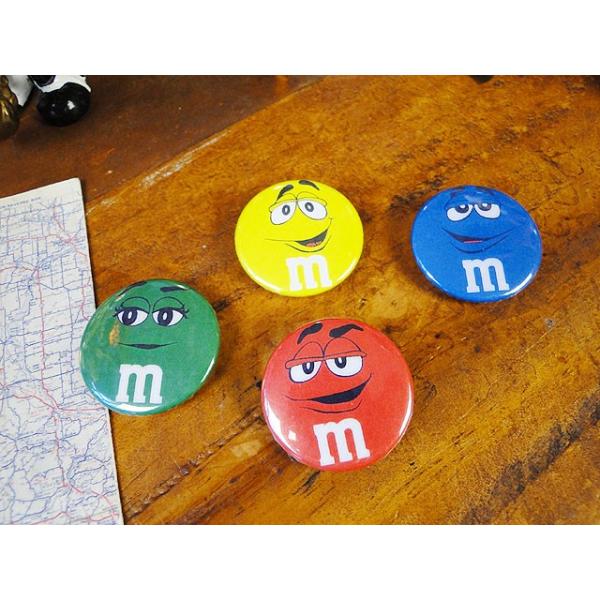 m&m's缶バッジ Sサイズ （4色セット/フェイス） □ アメリカン雑貨