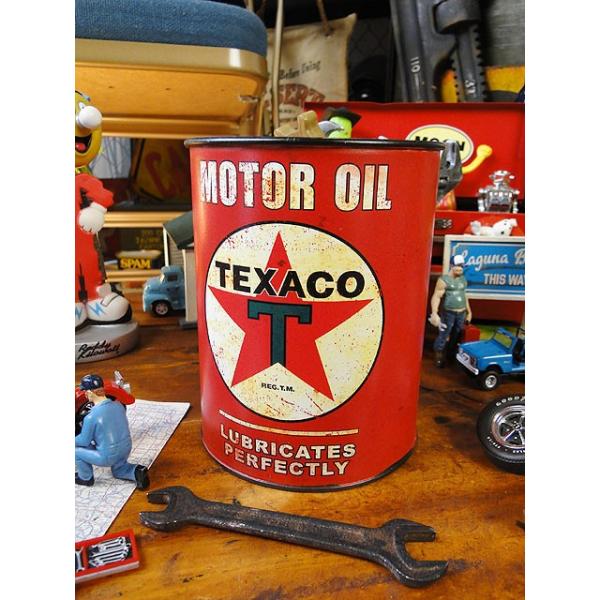 テキサコ　オイル缶レプリカ ■ アメリカン雑貨 アメリカ雑貨 小物入れ ペン立て