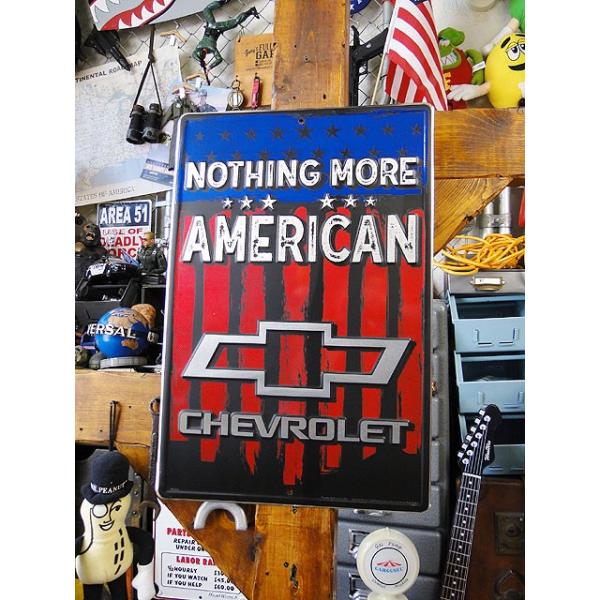 シボレーロゴ星条旗ブリキ看板で魅せるアメリカン雑貨