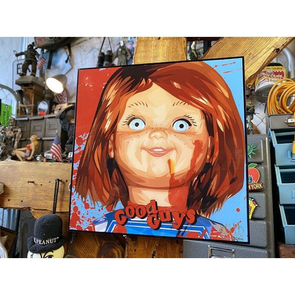 映画 チャイルドプレイ グッドガイ・チャッキー ポップアートフレーム ■ アメリカン雑貨 アメリカ雑貨 パネル ポスター