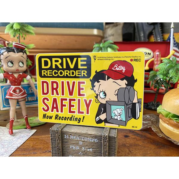 ベティ・ブープ ドライブレコーダー録画中ステッカー ■ アメリカン雑貨 アメリカ雑貨
