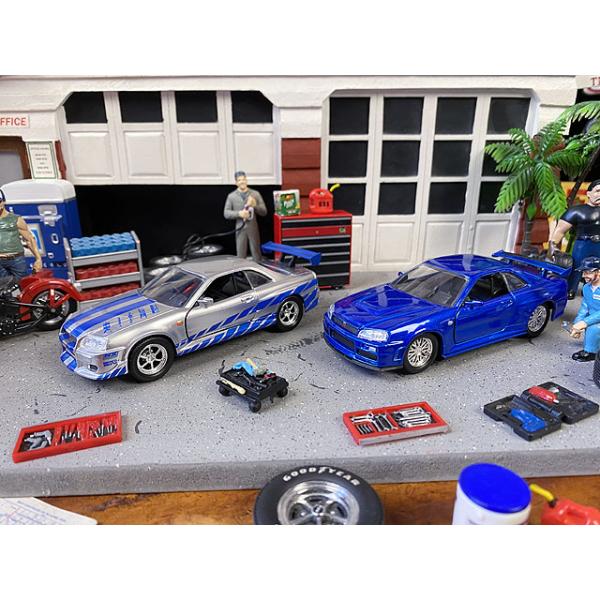 Jada　映画　ワイルドスピード　ダイキャストミニカー2台セット　1/32　（ニッサン　スカイラインGT-R　BNR34） 爆買