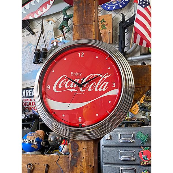 コカ・コーラ ネオンクロック （レッドロゴ） ■ アメリカン雑貨 アメリカ雑貨