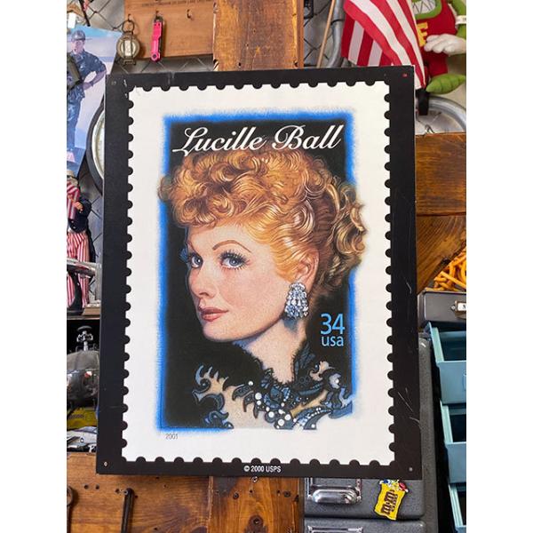 アイ・ラブ・ルーシー ブリキ看板 （アニバーサリースタンプ） ■ アメリカン雑貨 アメリカ雑貨
