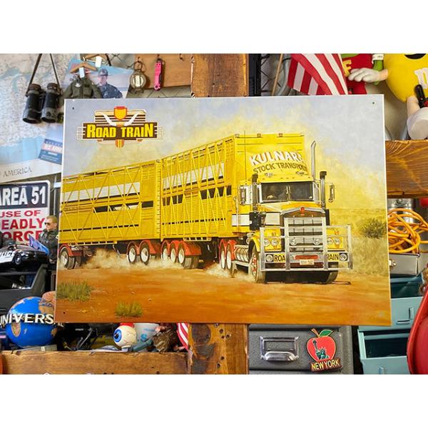 オーストラリア ロードトレイン ブリキ看板 ■ アメリカン雑貨 アメリカ雑貨