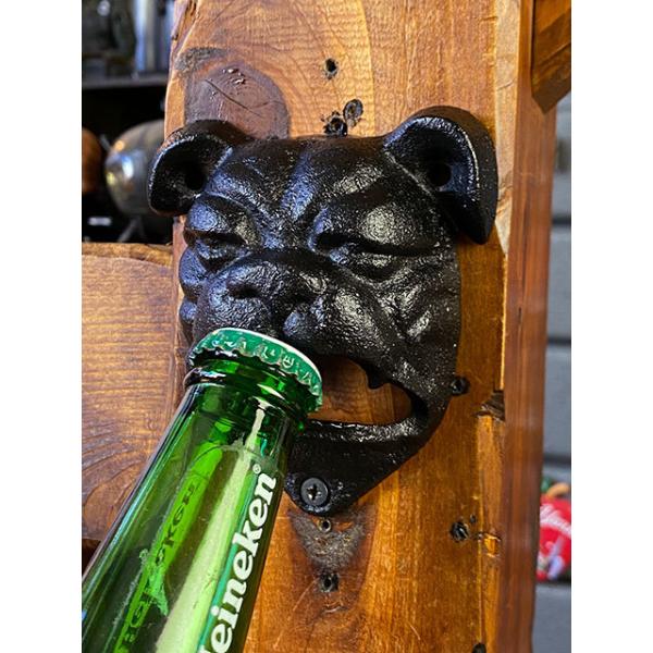 ブルドックのウォールマウント・ボトルオープナー アメリカン雑貨