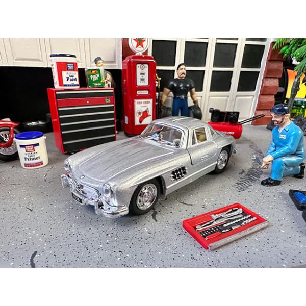 1954年メルセデス　ベンツ300SL　ダイキャストミニカー　1/36スケール　（シルバー）　プルバックカー　■ アメリカ雑貨 アメリカン雑貨