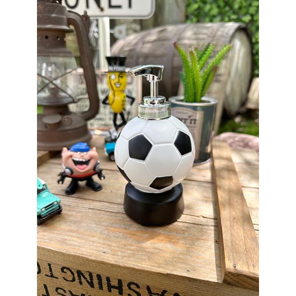 サウンドが鳴る！サッカーボール ソープディスペンサー ■ アメリカン雑貨 アメリカ雑貨