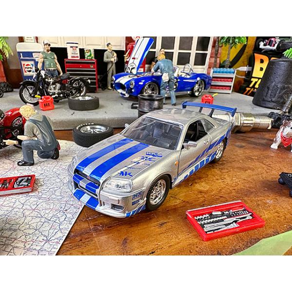 Jada　映画　ワイルドスピード　ダイキャストミニカー　1/32スケール　（ブライアン/ニッサン　GT-R　BNR34/シルバー）
