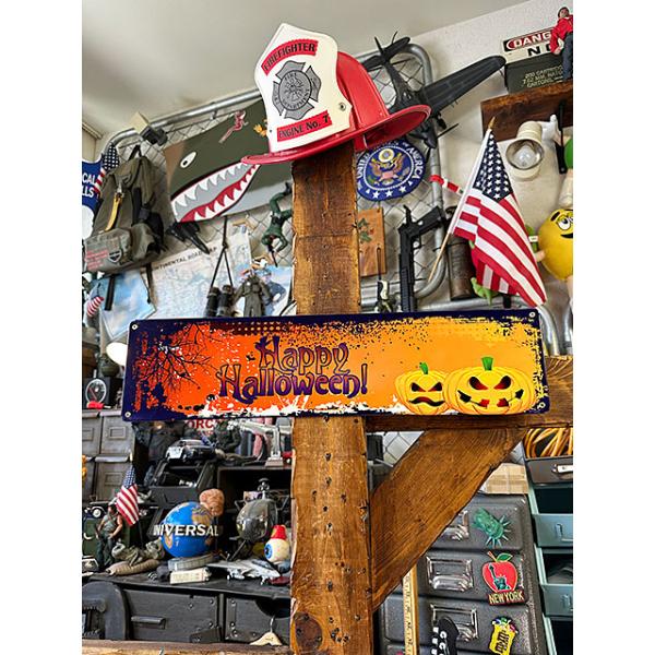 ★稀少な絶盤品★ ハロウィン　U.S.ヘヴィースチールサイン　（スケアリーパンプキン/オレンジ）　■ アメリカン雑貨 アメリカ雑貨
