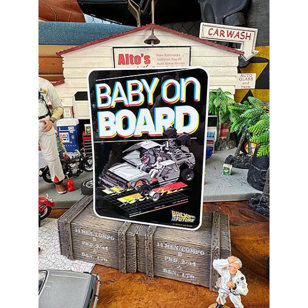 映画 バック・トゥ・ザ・フューチャー 「赤ちゃん乗ってます」 ステッカー （デロリアン展開図） BABY ON BOARD