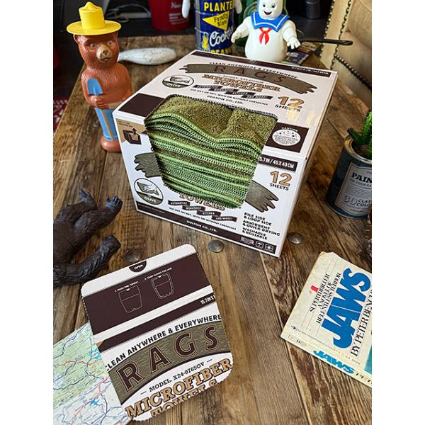 ダルトン　マイクロファイバー　タオル　40cm　12枚入　（オリーブ）　DULTON ■ アメリカン雑貨 アメリカ雑貨