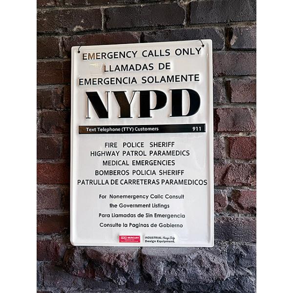 マーキュリー　エンボス　ティンサイン　（NYPD）　ブリキ看板 ■ アメリカン雑貨 アメリカ雑貨