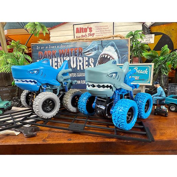 シャーク モンスタートラック プルバック ミニカー （2台セット） ■ アメリカン雑貨 アメリカ雑貨