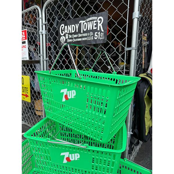 アメリカ業務用　ショッピングバスケット　（7UP　セブンアップ/グリーン）　単品 ■ アメリカン雑貨 アメリカ雑貨