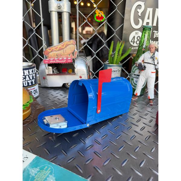 ポストジェネラル　メールボックス　コインバンク　（ブルー）　単品 ■ アメリカン雑貨 アメリカ雑貨