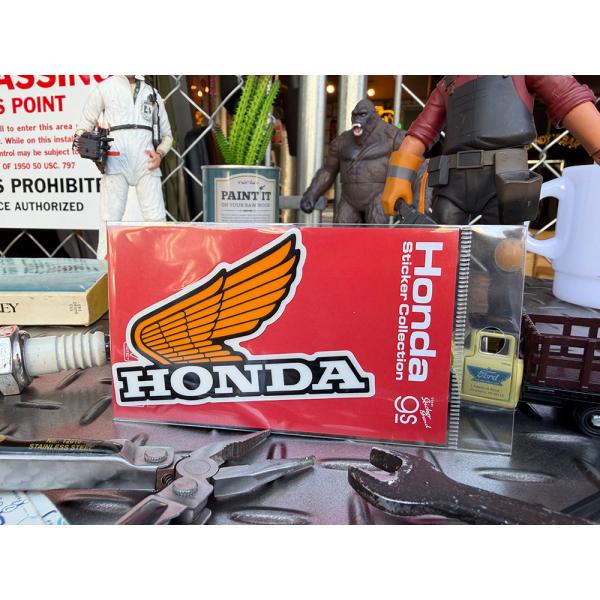 HONDA　ホンダ　バイク　ロゴ　オフィシャル　ステッカー　（イエローウイング/左向き） ■ アメリカン雑貨 アメリカ雑貨