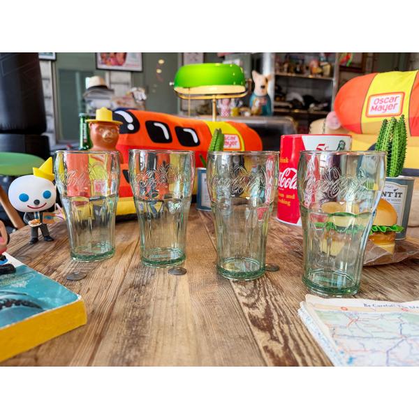 コカ・コーラ　コンツアーボトル　プラスチックカップ　（4個セット/グリーン） ■ アメリカン雑貨 アメリカ雑貨  爆買