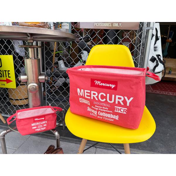 マーキュリー　キャンバス　レクタングルボックス　Sサイズ+Mサイズの2個セット　（レッド） ■ アメリカン雑貨 アメリカ雑貨